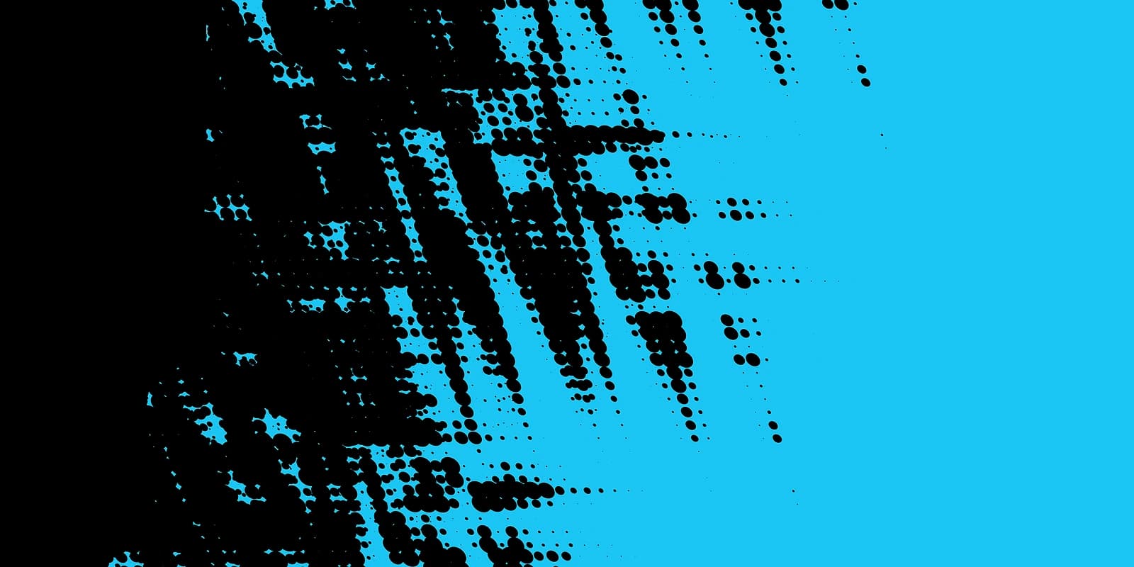 Halftone Burst Cyan Black