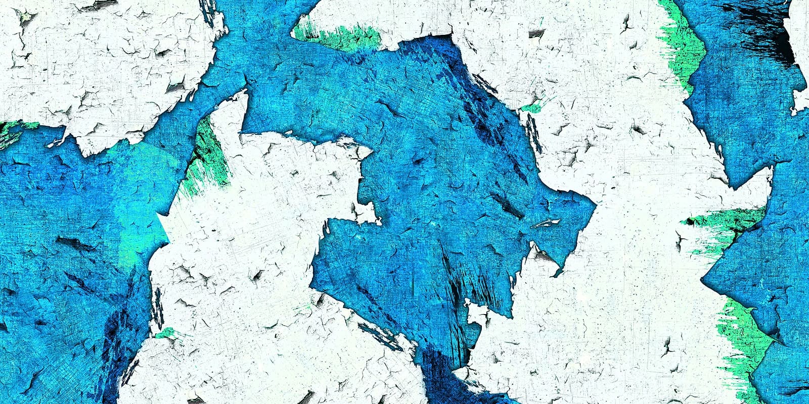 Torn Poster Cyan Teal