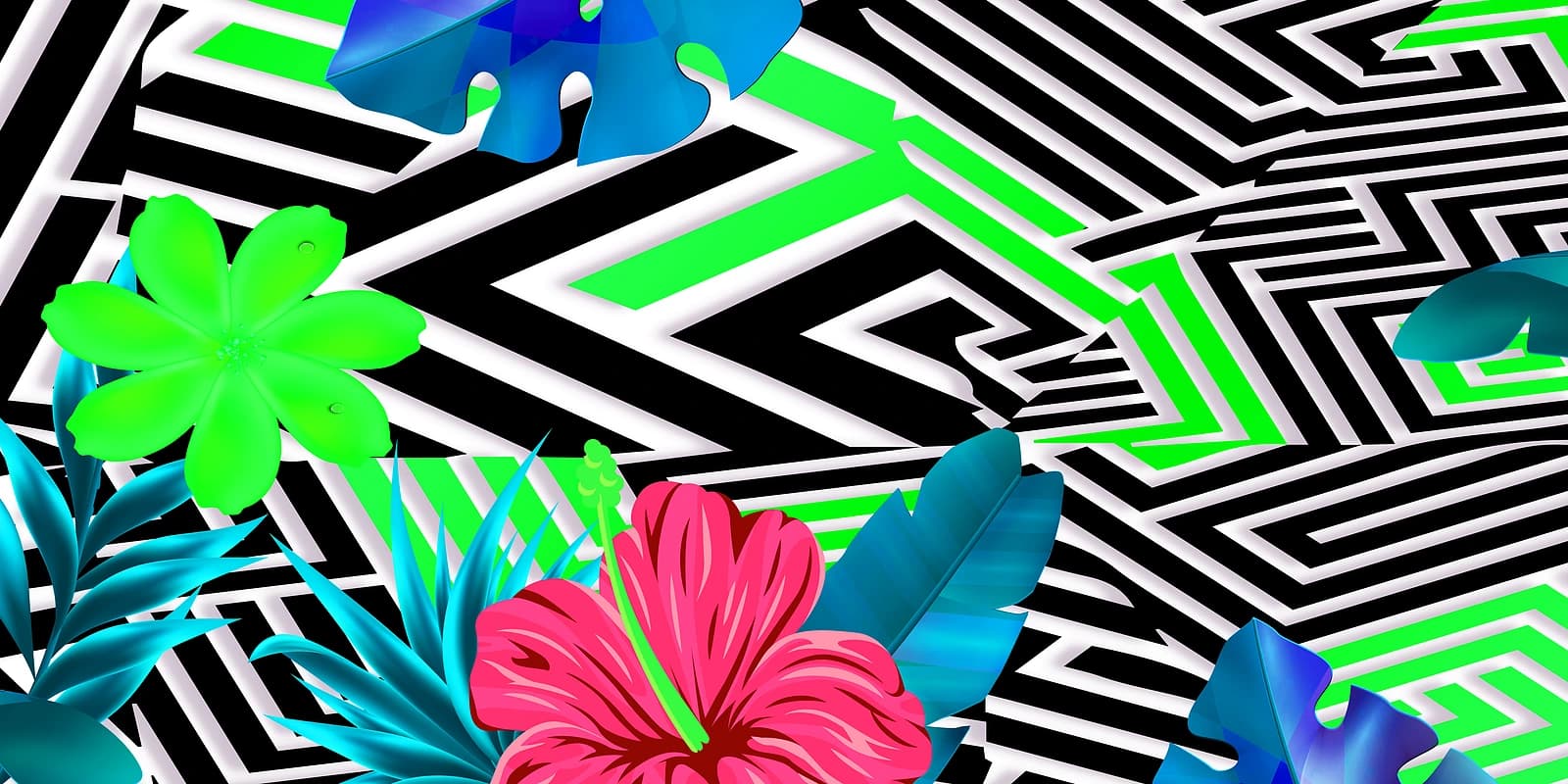 Tropical Neon Green Dazzle Bloom